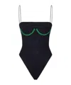 Oseree Oséree Black And Green Beachwear In Black