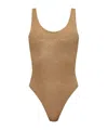Oseree Oséree Lumiere Lurex Sporty Maillot In Brown