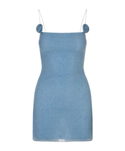 Oseree Sleeveless Strapless Dress In Blue