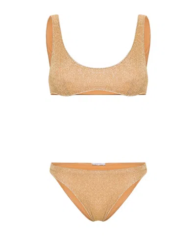 Oseree Oséree Lumiere Lurex Sporty Set Clothing In Gold
