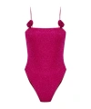 Oseree Womens Merlot - Red Rose Floral-appliqué Stretch-mesh Swimsuit In Red