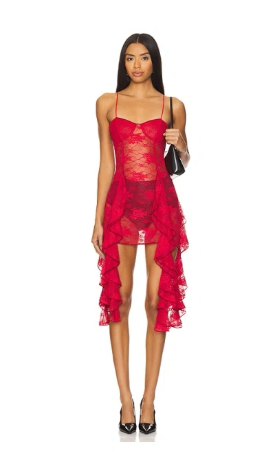 Oseree Spitzenkleid In Red