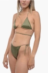 Oseree Solid Color Satin Tie-side Bikini