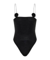 Oseree Spaghetti Strap One-piece Swimsuit In Black