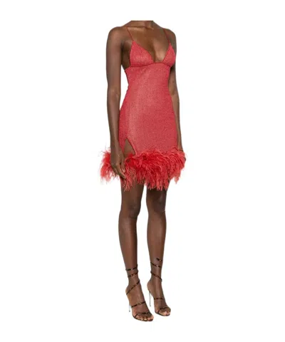 Oseree Spaghetti-strap Dress In Red