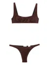 Oseree Square Neck Beachwear In Brown