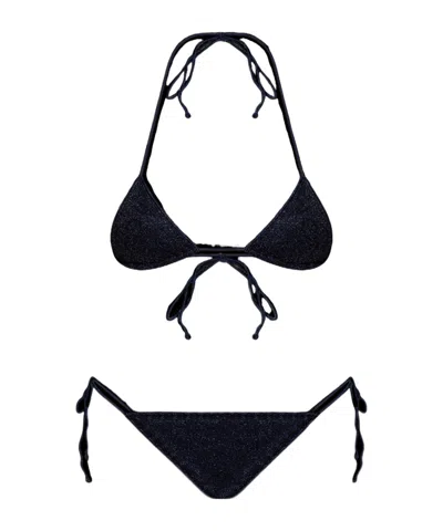 Oseree Strap Bikini Two-piece Set In Black