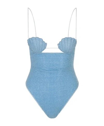 Oseree Strapless One-piece Swimming Suit In Blue