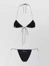 Oseree Stretch Nylon Bikini Triangle Top Adjustable Straps In Black
