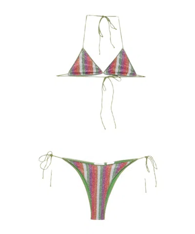 Oseree Lolita Striped-pattern Bikini In Multi