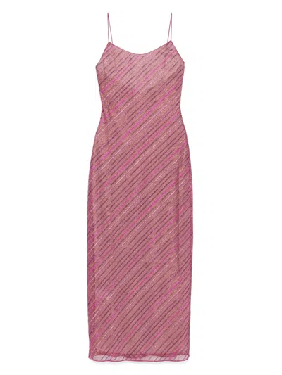 Oseree Striped Maxi Dress In Multicolor