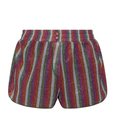 Oseree Striped Shorts In Brown