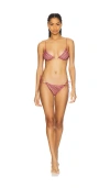 Oseree Shiny Stripes O Bikini In Rose