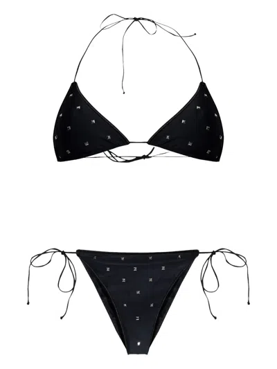 Oseree Oséree Stud Embellished Halterneck Two In Black