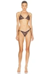 Oseree Studs Microkini Bikini Set In Brown