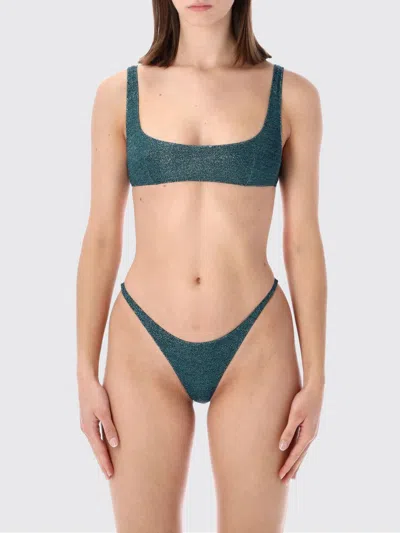 Oseree Oséree Lurex Jersey Bikini In Green