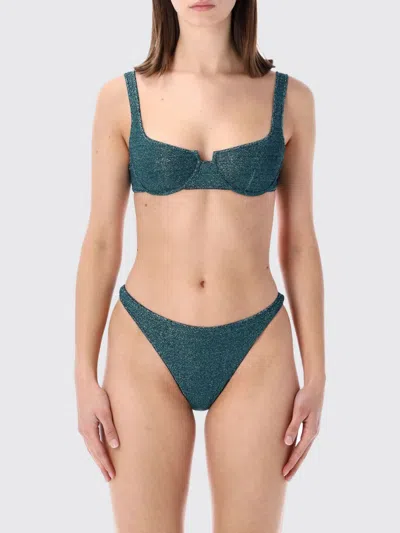 Oseree Oséree Lurex Jersey Bikini In Green