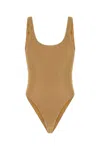 Oseree Shiny Nylon Blend Swimsuit Lumiere In Gold