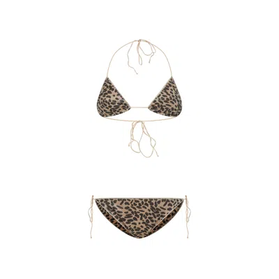 Oséree Swimwear Oseree Swimwear Animalier Lumiere Bikini In Beige