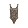 Oséree Swimwear Oseree Swimwear Animalier Lumier Sporty Maillot One-piece Swimsuit In Brown