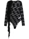 Oseree Volant Bodysuit In Black