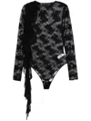 Oseree Volant Bodysuit In Black