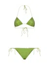 Oseree Ring-embellished Lurex Bikini In Green