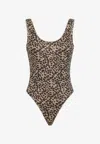Oséree Swimwear Oseree Swimwear Animalier Lumier Sporty Maillot One-piece Swimsuit In Beige