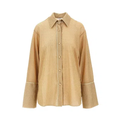 Oséree Swimwear 'lumière' Shirt In Gold