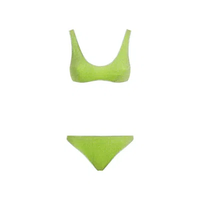 Oseree Swimwear Lumiere Sporty Two Piece Bikini In Green