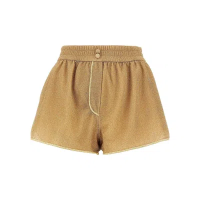 Oséree Swimwear 'lumière' Lurex Jersey Shorts In Orange