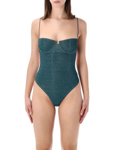 Oséree Swimwear Oseree Swimwear  Lumière Balconette Swimsuit In Green