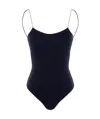 Oseree 'lumière Maillot' Blue Swimsuit With Open Back In Black