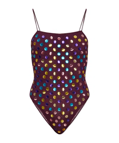Oseree Thin-strapped One-piece Swimsuit In Multi