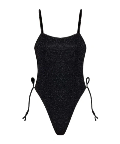 Oseree Tie Closure Swimsuit In Black