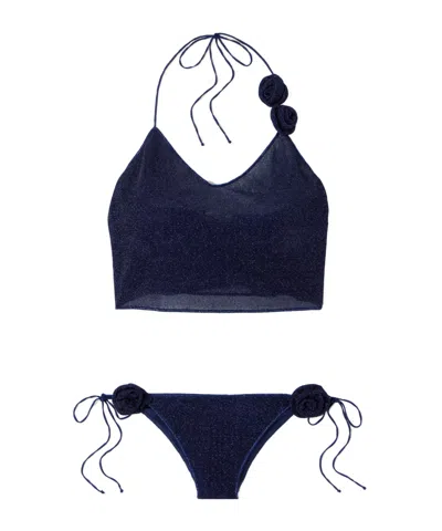 Oseree Tie Detail Bikini In Blue