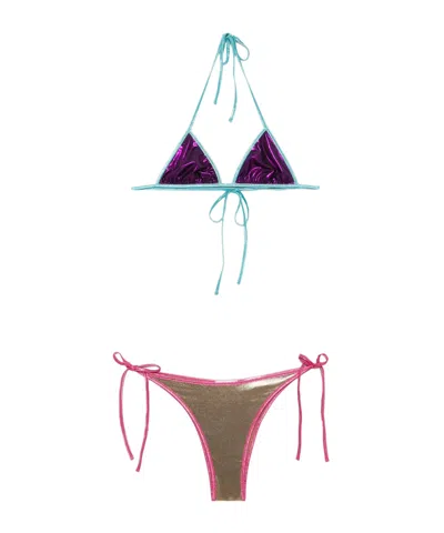 Oseree Tie Detail Bikini In Multi