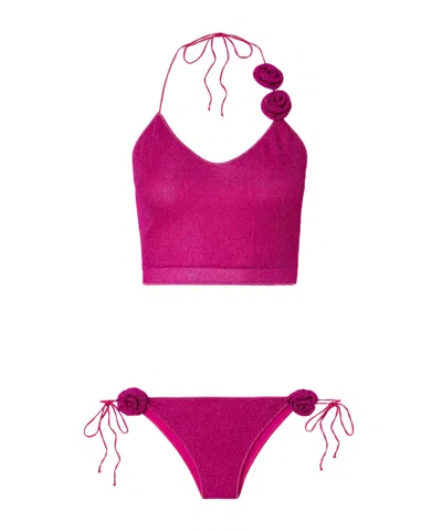 Oseree Tie Detail Bikini In Purple