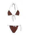 Oseree Tie Detail Two Piece Bikini In Brown