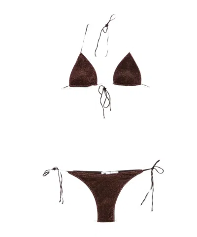 Oseree Tie-string Bikini In Brown