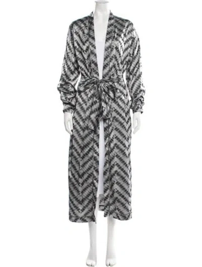 Pre-owned Oseree Tie-dye Print Coat In Multicolor