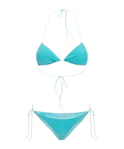 Oseree Tie-side Bikini In Green