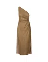 Oseree Oséree Metallic Midi Dress Embellished With Knots In Brown
