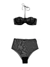 Oseree Gem Necklace Underwear And Body Black In Black