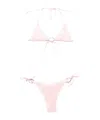 Oseree Triangle Bikini Set In Pink