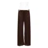 Oseree Beaded Detail Trousers In Brown