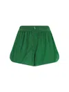 Oseree Lumière Metallic-threading Shorts In Green