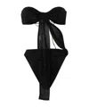 Oseree Glitter Bandeau Cut-out Swimsuit In Black