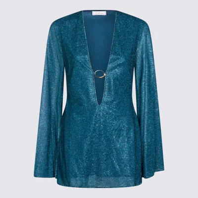 Oseree Lumiere Slim Shirt Dress In Blue