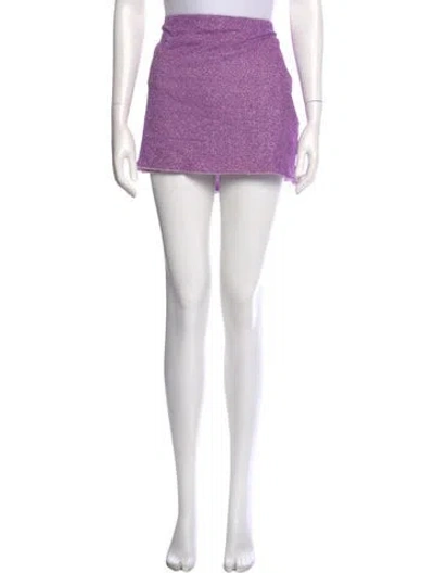 Pre-owned Oseree Tweed Pattern Mini Skirt In Purple